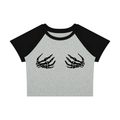 Skeleton Hands On Chest Cotton Crop-Top