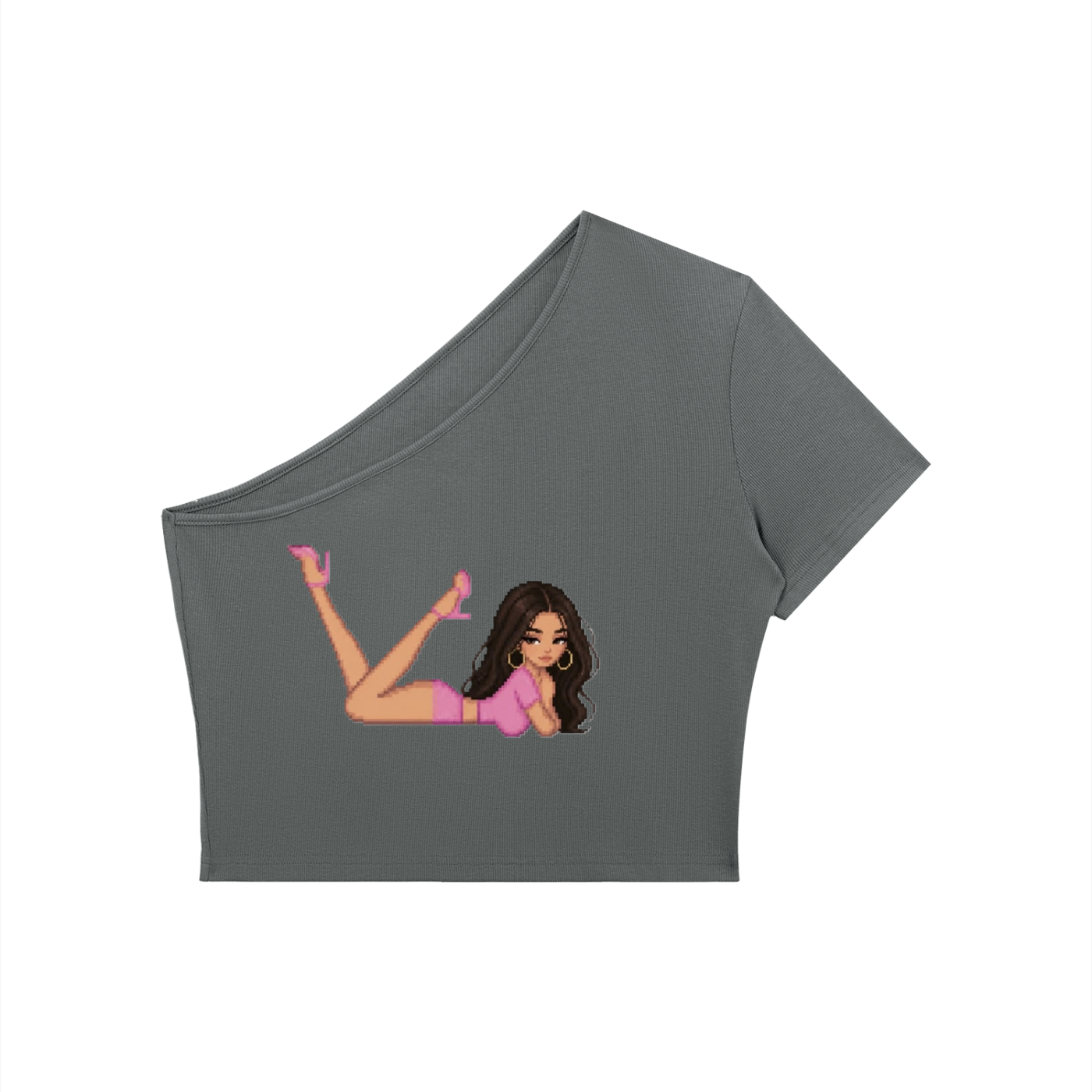 Pixel Doll Shoulder Crop Top